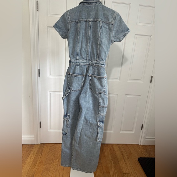 GOOD AMERICAN DENIM CARGO JUMPSUIT IN INDIGO SIZE XS - Picture 13 of 16